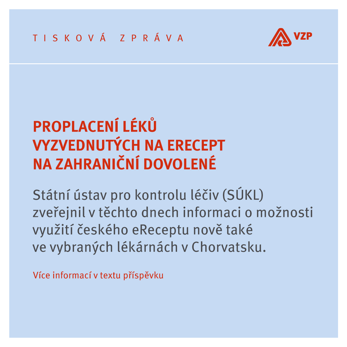VZPtweetuje's tweet photo. 🔈Pokud si pojištěnec na základě českého e-Receptu vyzvedne lék v jiném členském státě EU, na místě ho zaplatí sám. Následně u své zdravotní pojišťovny podá žádost o jeho proplacení s kopií lékařského předpisu a dokladem o zaplacení. #tiskovaZprava▶️https://t.co/NaQYggMzhX https://t.co/48nHc1BsZx
