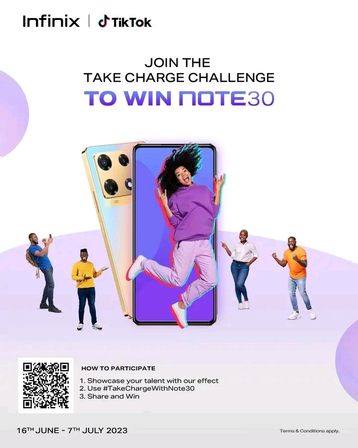 Kabengi001's tweet image. The clock is ticking, don't waste time embrace the #TakeChargeWithNOTE30 Challenge on TikTok and unlock the chance to triumph with a sensational Infinix NOTE 30. Join the challenge today.
#InfinixNOTE30Ke 
#TakeChargeWithInfinixNote30 
#TakeChargeKe
