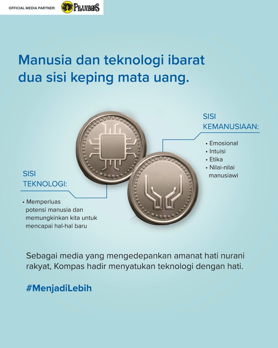 Prambors's tweet photo. Melalui teknologi, perluas potensi untuk mengukir prestasi dengan dipandu oleh hati nurani.
58 Tahun Kompas berinovasi, menyatukan Teknologi dengan Hati.
#MenjadiLebih #Kompas58 https://t.co/NaLyCzqrHs