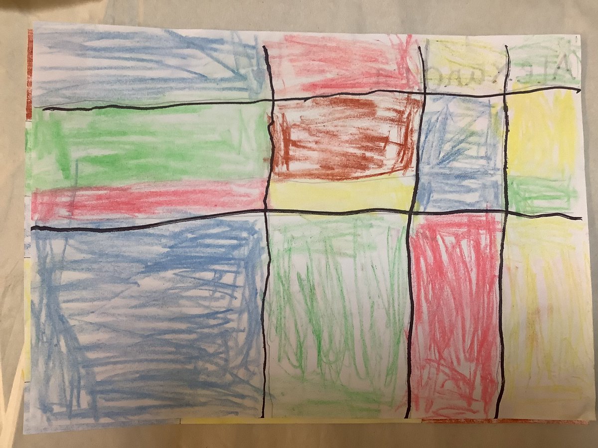 MBinns_StAnnes's tweet photo. We have continued to learn about the work of Piet Mondrian. We looked at the style he developed known as ‘neoplasticism’. This minimalistic style uses simple lines, right angles and blocks of primary colours. @StAnnes_EHS https://t.co/KG9wG0CWC3
