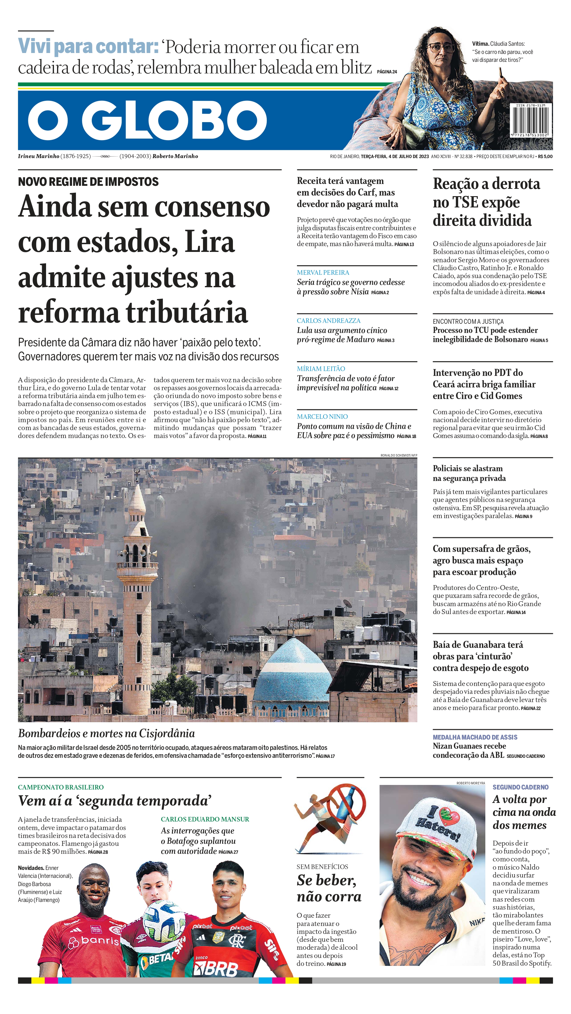 Jornal O Globo on X: Capa da edição desta terça-feira; confira