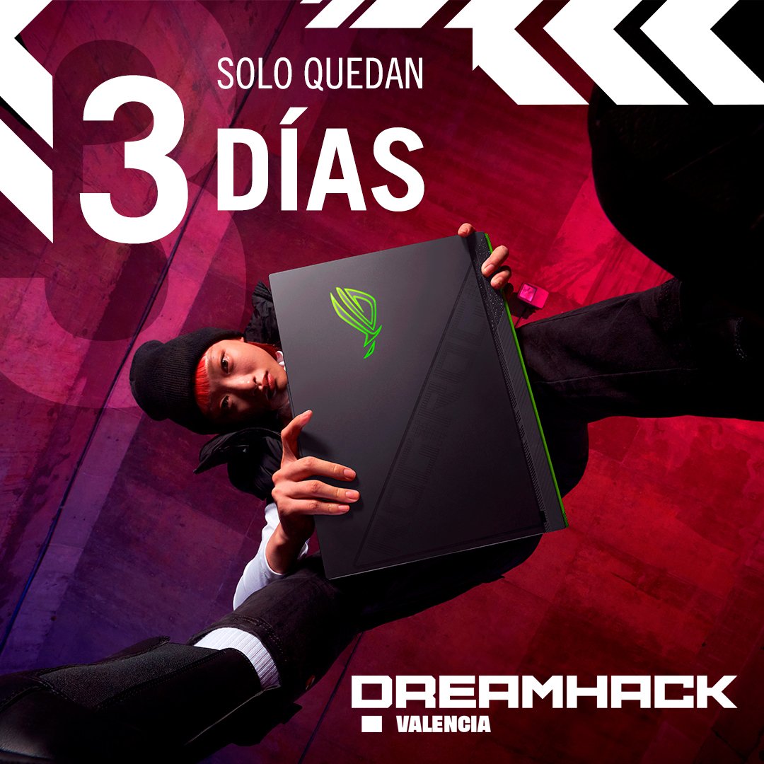 ASUSROGES's tweet photo. ¡3 DÍAS PARA DREAMHACK!

¿Cuáles son tus esenciales para #DHVLC? Te leemos 👀

#ROG https://t.co/4uQyaJi832