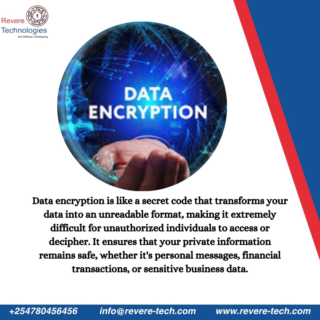 RevereTechLtd's tweet image. At Revere, we specialize in state-of-the-art data encryption solutions designed to meet the evolving cybersecurity challenges of the digital landscape. Contact us to fortify your digital world with our encryption solutions!   #DataSecurity #EncryptionSolutions #CyberProtection