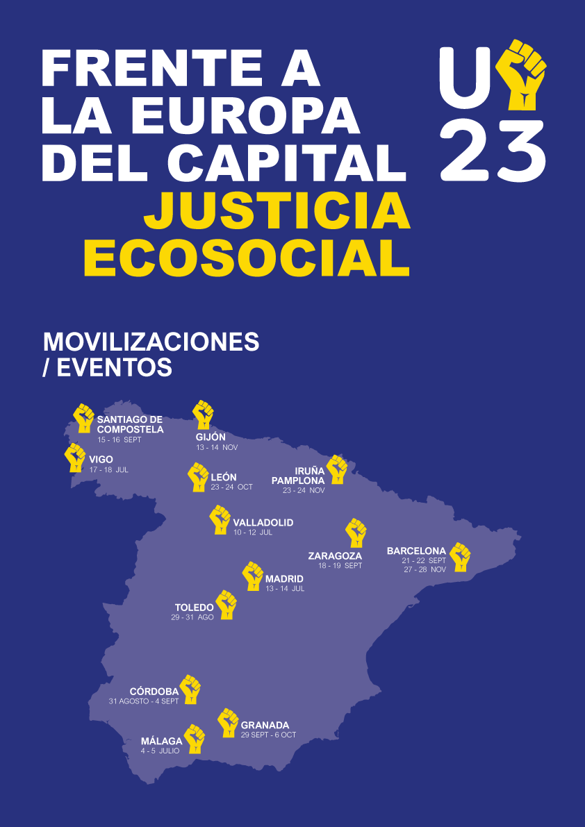 Del 29 al 31 de agosto se reúnen ministras y ministros de Defensa y Exteriores en Toledo. Les diremos:
NO al aumento del #GastoMilitar 
NO al envío de armas. 
NO a militarización de las fronteras. 
SÍ a la negociación, al alto el fuego, a la acogida. 
#EuropaEcoSocial