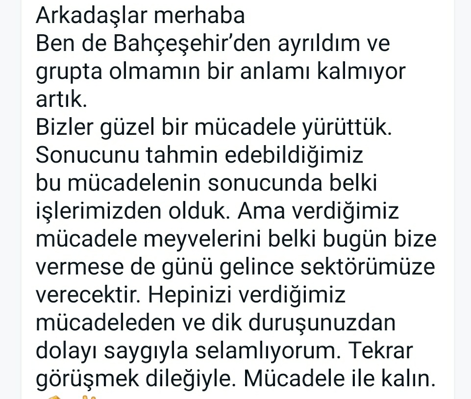 ogretmensendika's tweet photo. Bahçeşehir Kolejinde ( @bahcesehir_k12 ) işten çıkarılan öğretmenler sendikalı öğretmenlerinin ( Bahçeşehir) olduğu WhatsApp grubuna bu mesajları bırakıyor. 
◾Özel sektör öğretmenlerinin mücadelesinde bir maya, bir köz! Bu sendikanın durmadan yoluna devam etmesi, üyelerinin + https://t.co/IgK9usM10r