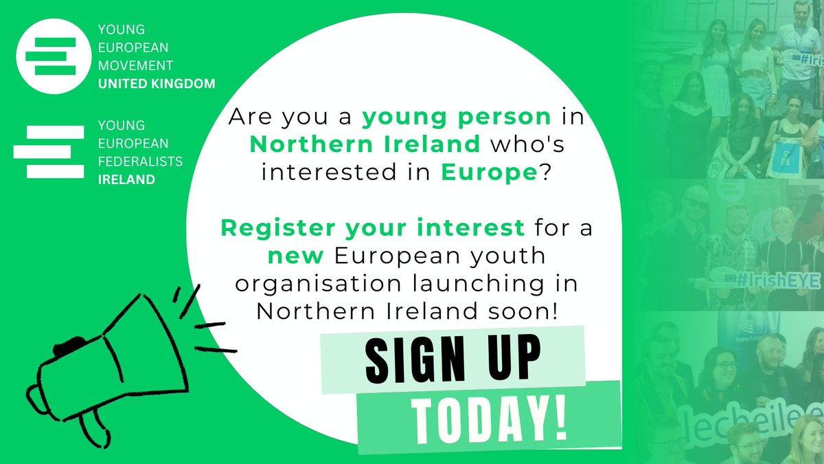 Are a young person in Northern Ireland who's interested in Europe 🇪🇺 ? Register your interest now for a new European youth organisation launching in Northern Ireland soon! Register here :forms.gle/ymTW9Jg3gNZQ92… @youngeuromove @JEF_Europe