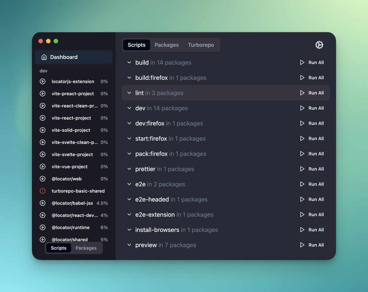 _MichaelMusil's tweet image. New project alert 🚀!
Problem to solve: Juggling multiple terminals to run scripts from package.json files in bigger JS projects.
Solution: Run and manage multiple scripts from a nice terminal runner.
First release in a few days! 🎉