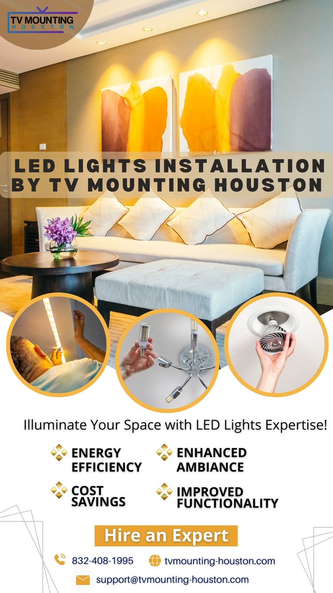 TVMountingTexas's tweet image. Efficient LED Lights Installation | TV Mounting Houston
Want to brighten up your home or office with LED lights? Check the professionals at TV Mounting Houston for a seamless LED Lights Installation experience. Visit now: tvmounting-houston.com/services/led-l…
#LEDLightsInstallation #houstontx