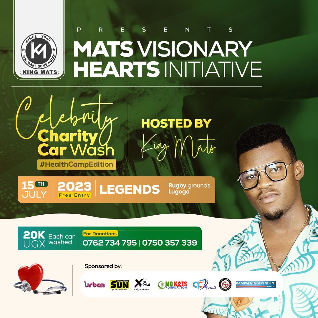 #CelebrityCarWashCharity 
11 Days Left To #HealthCampEdition
Host: @mcmats256
Fee: 20k You Get Your Car Washed Plus alot more That is Happening 15th_July_2023. @LEGENDS RUGBY GROUNGDS #Kampala #Fam Come Let's Donate While We Having Fun. You don't  wanna Miss This.!