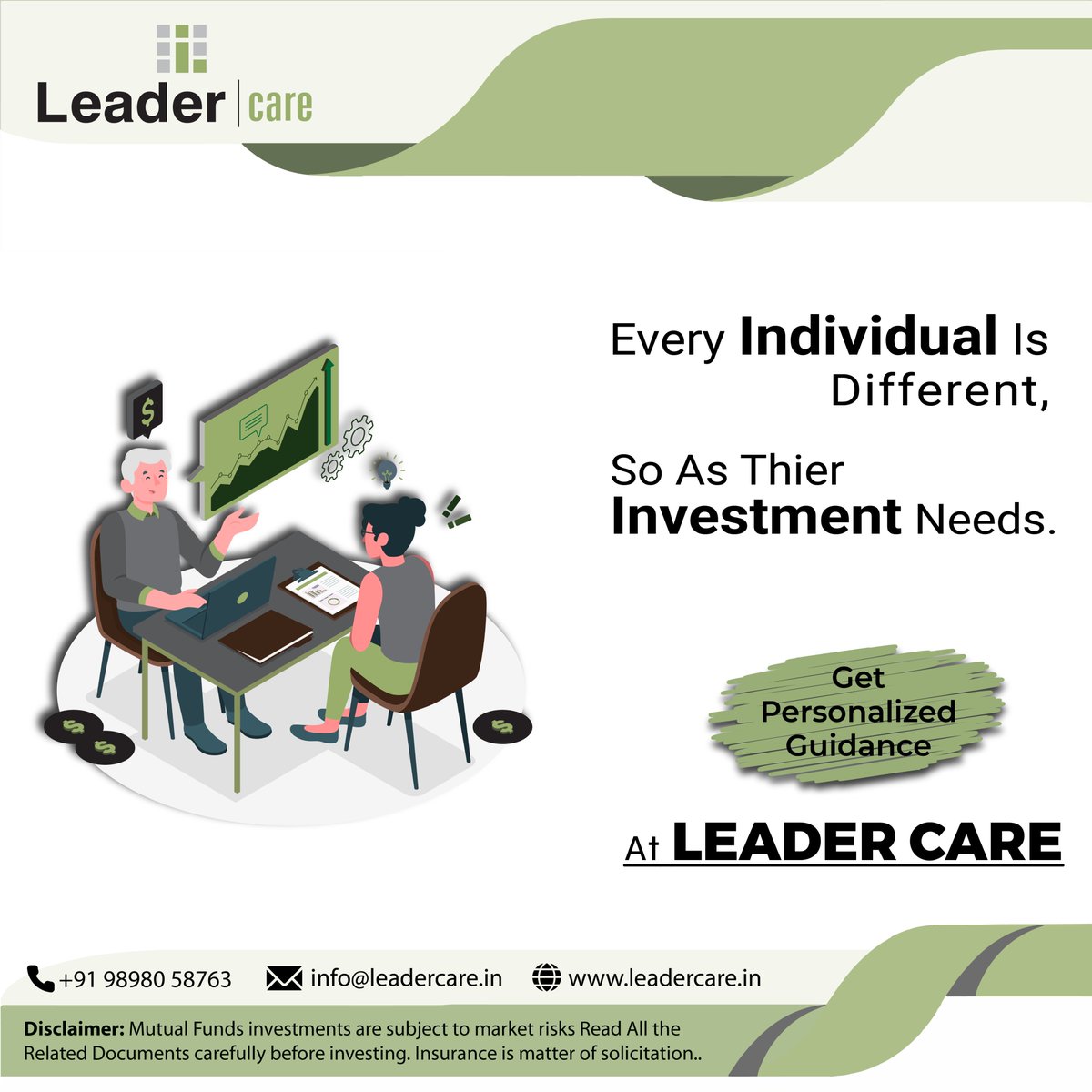 care_leader's tweet photo. Every Individual is different, So As Their Investment Needs.

Get Personalized Guidance at Leader Care
98980 58763.

#leadercare #financialplanning #investments #taxsavings #wealthcreation #investmentplanning #Tax #TaxPlanningStrategy #mutualfundssahihai #sip #InvestmentGoals https://t.co/L4XKCQENeF