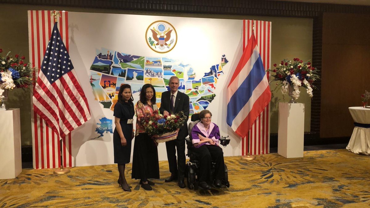 USAmbThailand's tweet photo. Today, July 4th, Americans celebrate our Independence Day & the ideals of our Founders. We spend time with our families & enjoy picnics, music, parades & fireworks. This year, Lori & I are grateful to share this day with so many Thai & American friends! Happy Birthday America! #4thofJuly #190ThaiUS