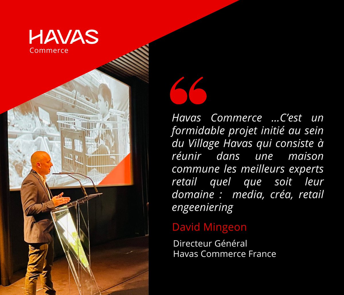 EVENT] L’Observatoire by Havas Commerce « Havas Commerce, c’est un formidable projet initié au sein du Village Havas qui consiste à réunir dans une maison commune les meilleurs experts #retail : media, créa, retail engeeniering » selon @DavidMingeon, DGA 
<a href="/HavasParis/">Havas Paris</a>