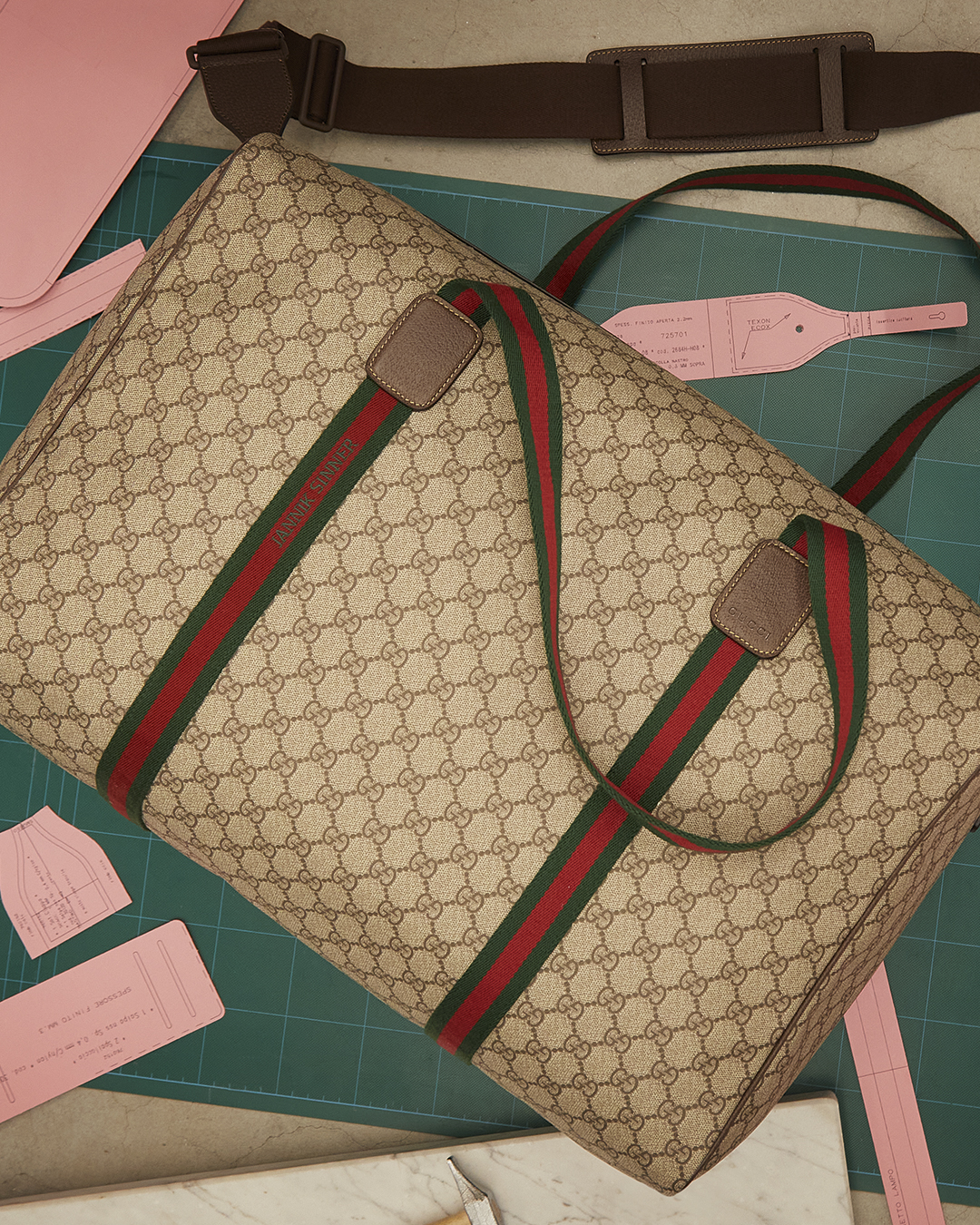 gucci on X: Adorned with the signature GG monogram and Web stripe