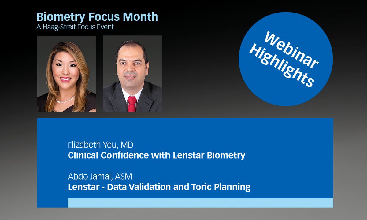 HSDiagnostics's tweet photo. Watch the highlights of the webinar with Elizabeth Yeu, MD and Abdo Jamal to learn why the Lenstar 900 is much more than just a biometer: https://t.co/RKVCaPPDdi
More about the Lenstar 900: https://t.co/HaxpUomW61
#haagstreit #biometry #cataract #eyecare #IOLcalculation https://t.co/HRYWNfN7nq