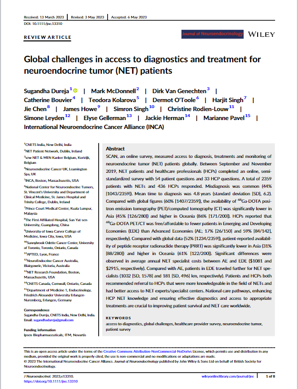 Global #SCAN survey of #NET pts finds among 2359 pts in 2019, 44% were misdiagnosed & the mean years to correct diagnosis is 4.8 years! Enhancing #HCP knowledge & effective diagnostics are key to improved pts survival & #NET care worldwide. 👉ow.ly/gVZP50OZFqb #MedEd