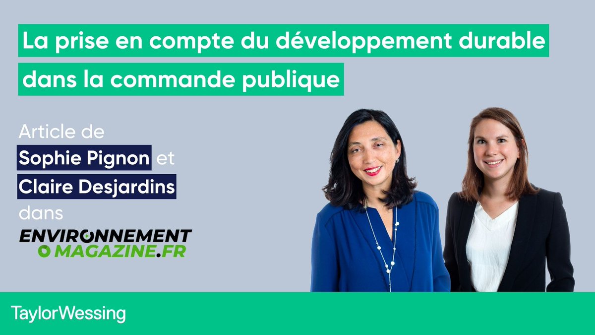 Marchés publics - Sophie Pignon et Claire Desjardins décryptent dans Environnement Magazine la prise en compte du développement durable dans la commande publique.
lnkd.in/ekSnQ5NF
 
#marchespublics #commandepublique #developpementdurable #environnement #climat