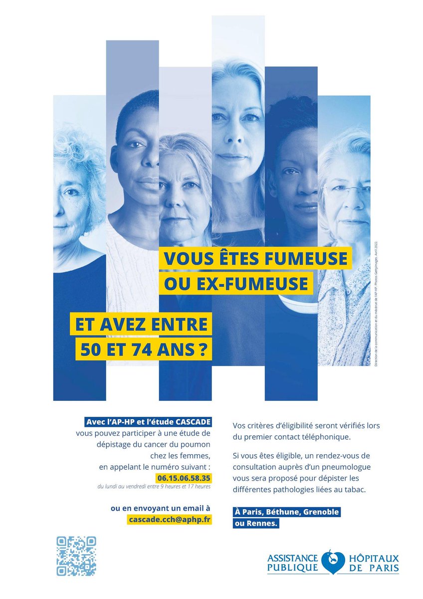 Je ne fume plus ! #JNFP (@jenefumeplus) on Twitter photo Sur #JNFP nous sommes 16800 femmes, ex-fumeuses ou encore fumeuses. Nous avons monté une Team #Cascade. On se raconte nos parcours de dépistage du cancer du poumon.
Fumeuse, ex fumeuse, entre 50- 74 ans, rejoignez une Team #Cascade.
<a href="/APHP/">Assistance Publique – Hôpitaux de Paris (AP-HP)</a>, <a href="/revelmp/">REVEL Marie-Pierre</a> <a href="/MarieWislez/">Marie Wislez</a>
Info <a href="/lemondefr/">Le Monde</a> Sur #JNFP nous sommes 16800 femmes, ex-fumeuses ou encore fumeuses. Nous avons monté une Team #Cascade. On se raconte nos parcours de dépistage du cancer du poumon.
Fumeuse, ex fumeuse, entre 50- 74 ans, rejoignez une Team #Cascade.
<a href="/APHP/">Assistance Publique – Hôpitaux de Paris (AP-HP)</a>, <a href="/revelmp/">REVEL Marie-Pierre</a> <a href="/MarieWislez/">Marie Wislez</a>
Info <a href="/lemondefr/">Le Monde</a>