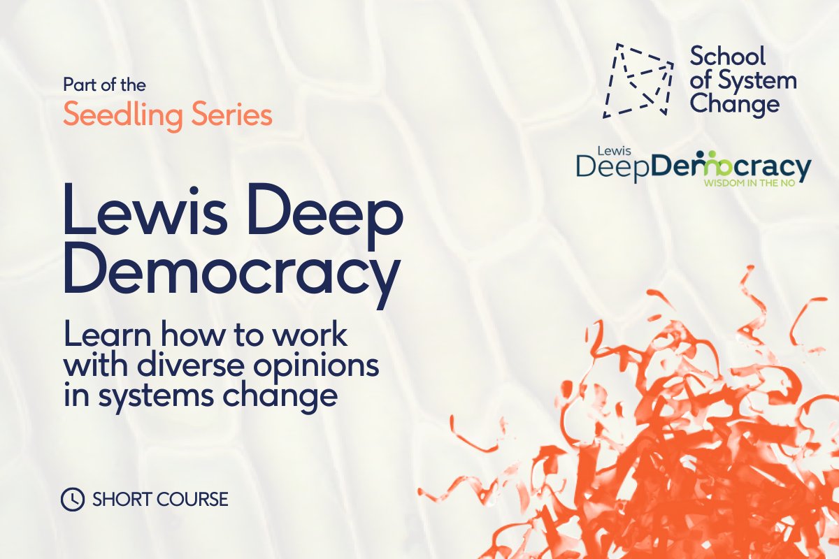 SystemChangeSch's tweet photo. Part of our new Seedling Series learning offering, we invite you to join Belamie Peddle in August on this short course to learn how to work with diverse opinions in #SystemsChange through the @LewisDDemocracy approach: https://t.co/5lwvVuE8qO

Only 10 spots avail. so enrol soon! https://t.co/e6f19tQ3us