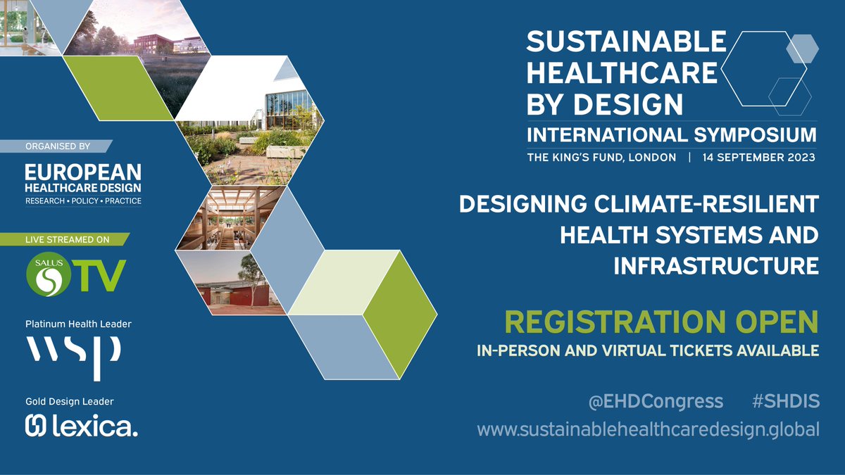 EHDCongress's tweet photo. We are delighted to launch the inaugural Sustainable Healthcare Design 2023 International Symposium #SHDIS
📖 Learn more about the symposium in the preliminary programme: https://t.co/A2bDsQKSbu
⏰ Register before the early-bird deadline, 23 August: https://t.co/cercv5G0XA https://t.co/fdvmupMNgn