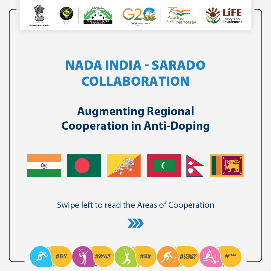 NADAIndiaOffice's tweet photo. NADA India × SARADO 🤝

#SayNoToDoping #NADAIndia #Athlete #Sports #PlayFair #CleanSport #AntiDoping #NoDoping #PlayTrue #IForIntegrity #NADAIndiaOffice #FairPlay #WADA #SARADO

@wada_ama  @g20org https://t.co/ccL1cA3hPB