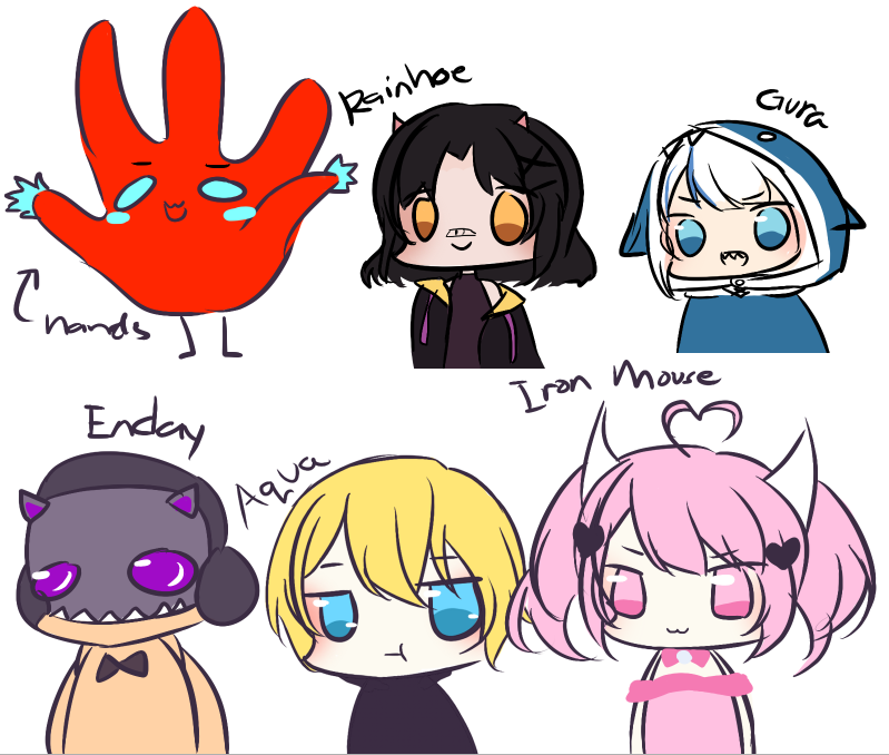 ByakkoKitora's tweet photo. Doodles on Stream >w<
asked chat who to draw XD
should do more of this soon =w=
#Vtuber #VTuberEN #gawrt #ironmouseart #doodle #KitorART https://t.co/2pfgFsgZQO