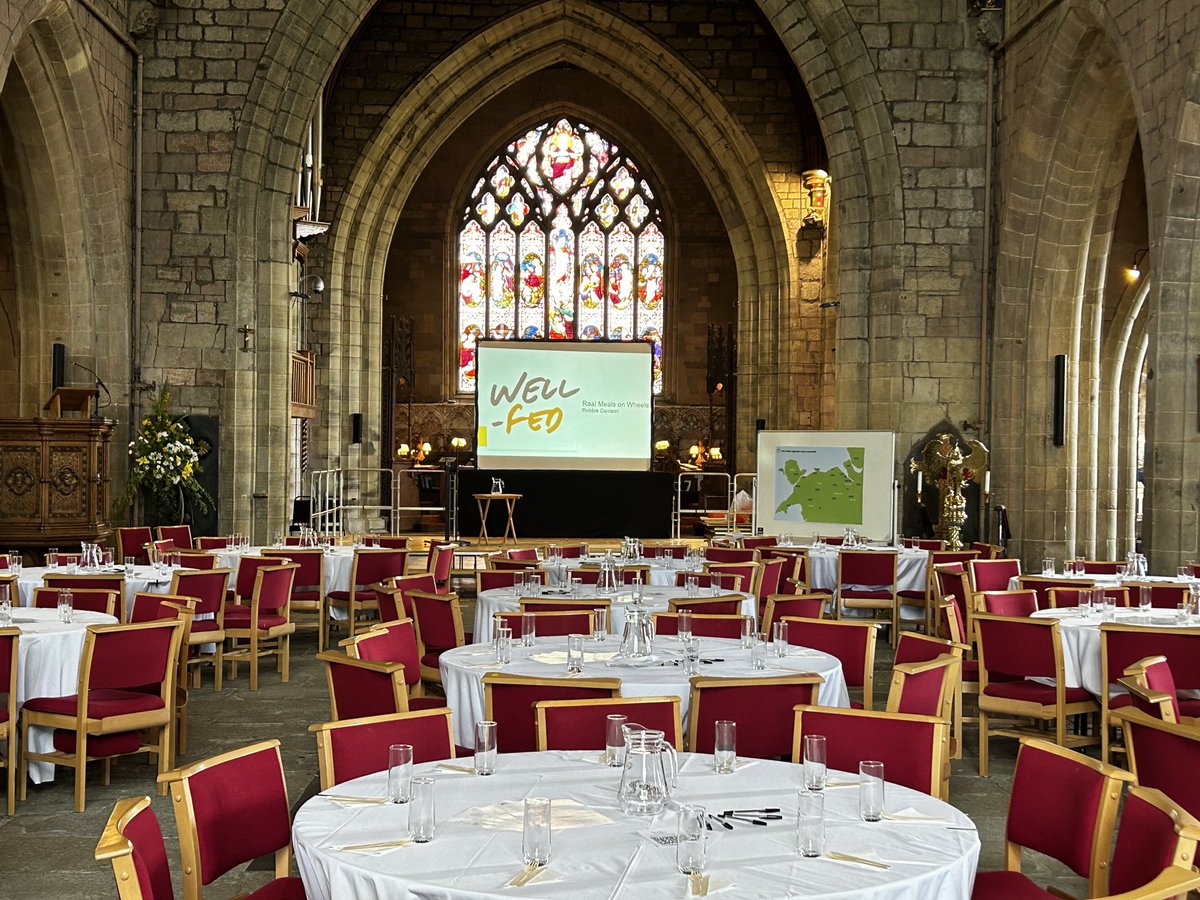 All set to go. An amazing venue ready for really important conversations about how to feed everyone #goodfood . If you are signed up…see you later