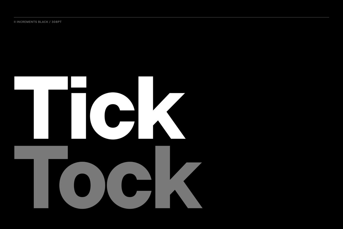 incrementstype's tweet photo. I’ve been chipping away at this labour of love recently, II Increments Sans. It’s starting to feel about right, then more glyphs, more weights, more styles. https://t.co/e4E4qFMn7Q