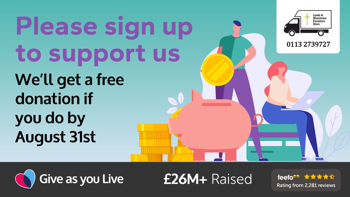LMFS_Furniture's tweet photo. Help us for free this summer! Sign up to Give as you Live Online and select us as your chosen charity by 31st August and we'll receive a free donation from @giveasyoulive ! > https://t.co/VmpYgTbPtc https://t.co/BBheXzaaY5