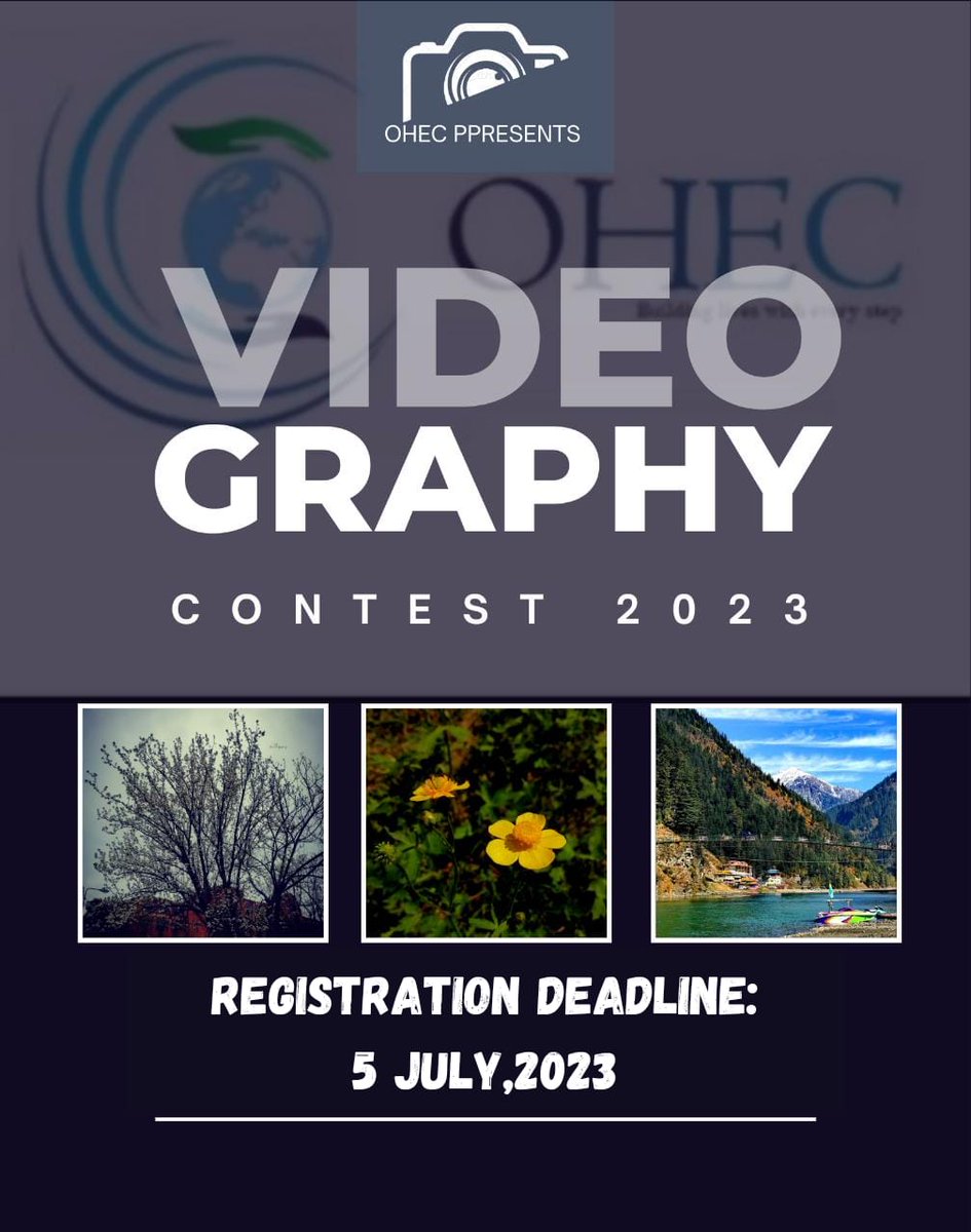 orghec's tweet photo. Embrace the Beauty of Pakistan: Capture Nature's Symphony and Cultural Vibrancy in OHEC's All Pakistan Videography Contes
Register now
https://t.co/bPcIT682NQ

#VideographyFest_OHEC https://t.co/NT2OwwfvkW