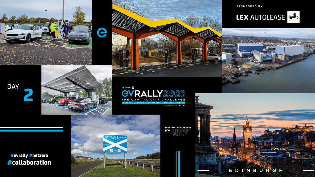 Day 2 of the @rally_ev 🚚🚗 Nottingham ➡️ Edinburgh via lots of different checkpoints! Team DAF - Cenex are charged up ⚡️and ready to take on the 316-mile journey up North today! #collaboration #netzero #evrally