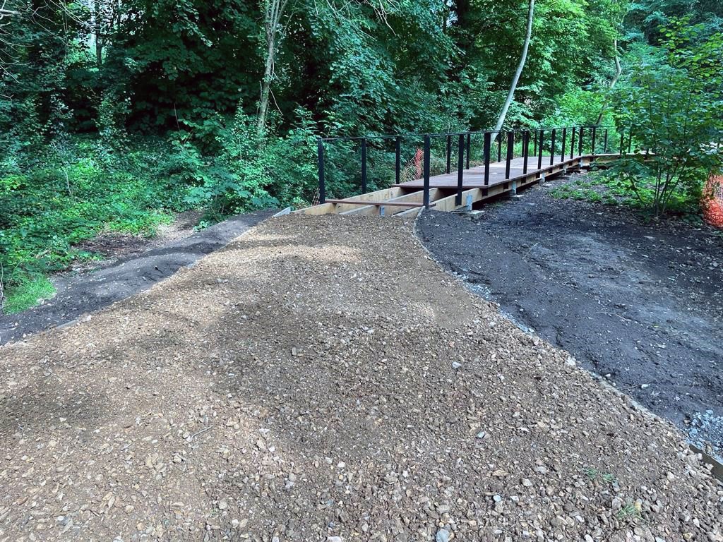 At Boston Manor Park, the woodland boardwalk and viewing platform are almost reaching completion.  The woodland area is naturally boggy and these additions will allow visitors to cross this area more easily.
<a href="/LBofHounslow/">Hounslow Council</a> <a href="/AllenScott_Ltd/">Allen Scott</a> <a href="/BostonMnrHouse/">Boston Manor House</a>
#parks #landscaping