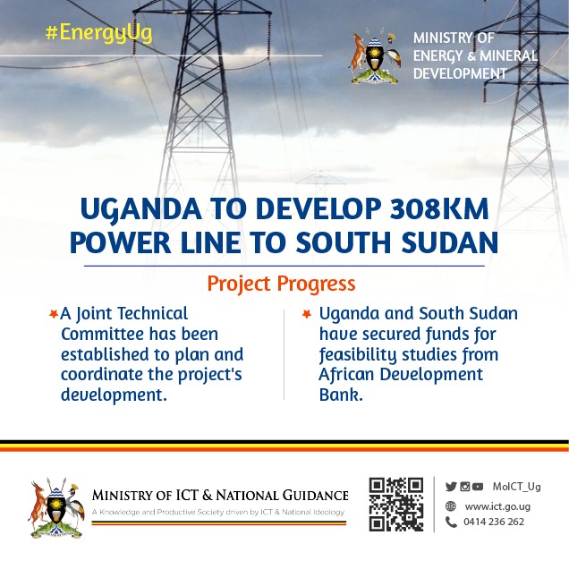 380km(138km on the side of Uganda and 170jmin South Sudan) will facilitate power exchange between the two countries
The signed MOU marks the beginning of serious cooperation in power trade between Uganda and S.Sudan
#EnergyUg
@MoICT_Ug