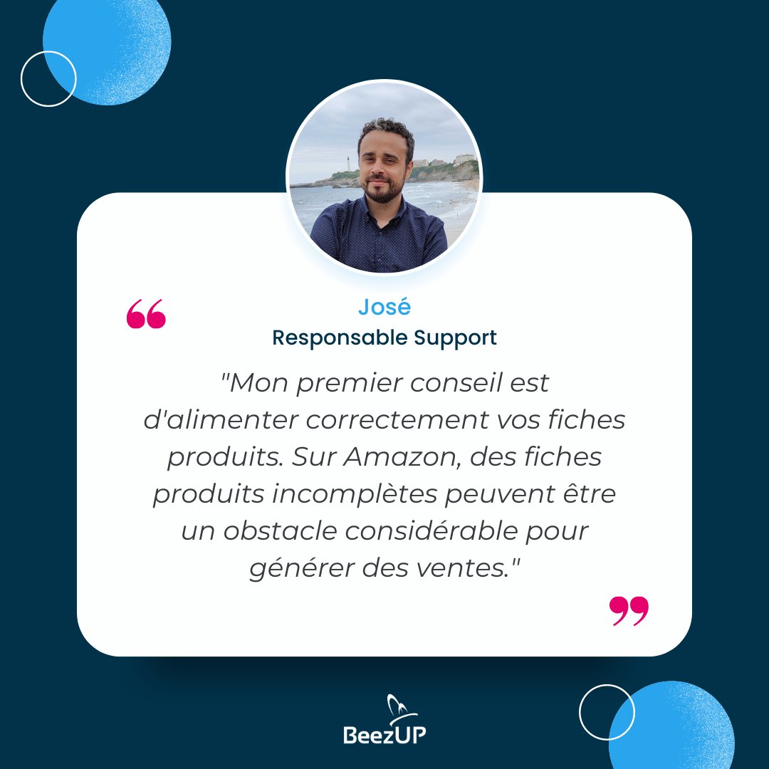 Quels conseils donnerais-tu aux e-marchands qui veulent se lancer sur les #marketplaces❓

Retrouvez les conseils de José, notre Responsable Support chez #BeezUP, dans son interview 👉 bit.ly/422Bxhi

#ecommerce #feedmanagement #team
