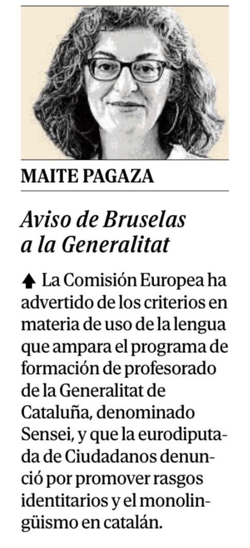 La interpelación de @MaitePagaza a la Comisión Europea logra frenar el mal uso de los fondos europeos para financiar un programa de instrucción identitaria excluyente para docentes.

Así trabaja <a href="/CS_Europa/">Ciudadanos Europa 🇪🇺🇪🇸</a> ante las vulneraciones de derechos del Govern.

elmundo.es/cataluna/2023/…