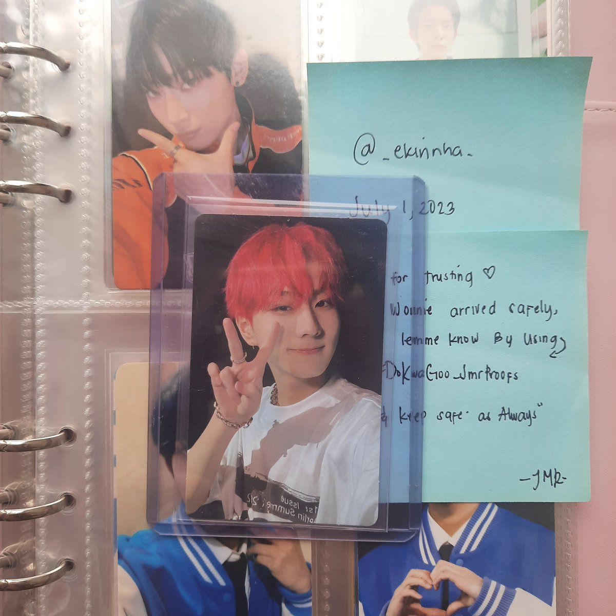_ekinnha_'s tweet photo. ~🦌#ekinnha_buys 

💌: @DoKwaGoo_Jmr | #DoKwaGoo_JmrProofs 

Ello~ Wonnie arrived to me safely^^ tysm for the freebies and packing it safely🫶 https://t.co/FMIHWcLMzE