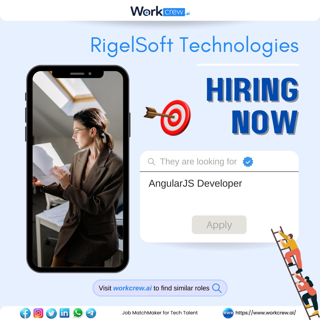 Apply here:
workcrew.ai/jobpost/641c50…

#angularjs #angular #hiring #developer #softwareengineer #webdeveloper #fullstackdeveloper #javascript #typescript #frontenddeveloper #remotework #workfromhome #startup #techcompany #job #career #recruiting #talentacquisition #angularjobs