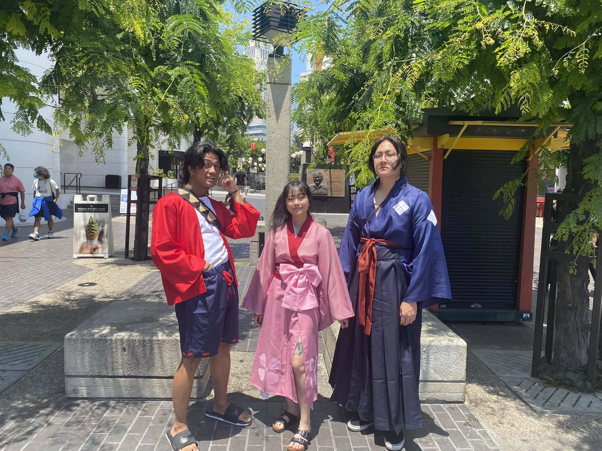 bananyuu's tweet photo. SAMURAI CHAMPLOO with @eroldstory as Mugen, me as Fuu, and @xDangoNA as Jin! Group cosplays are so fun to do!! 😊
#AX2023 #AXcosplay #SamuraiChamploo https://t.co/L5OntY8etN