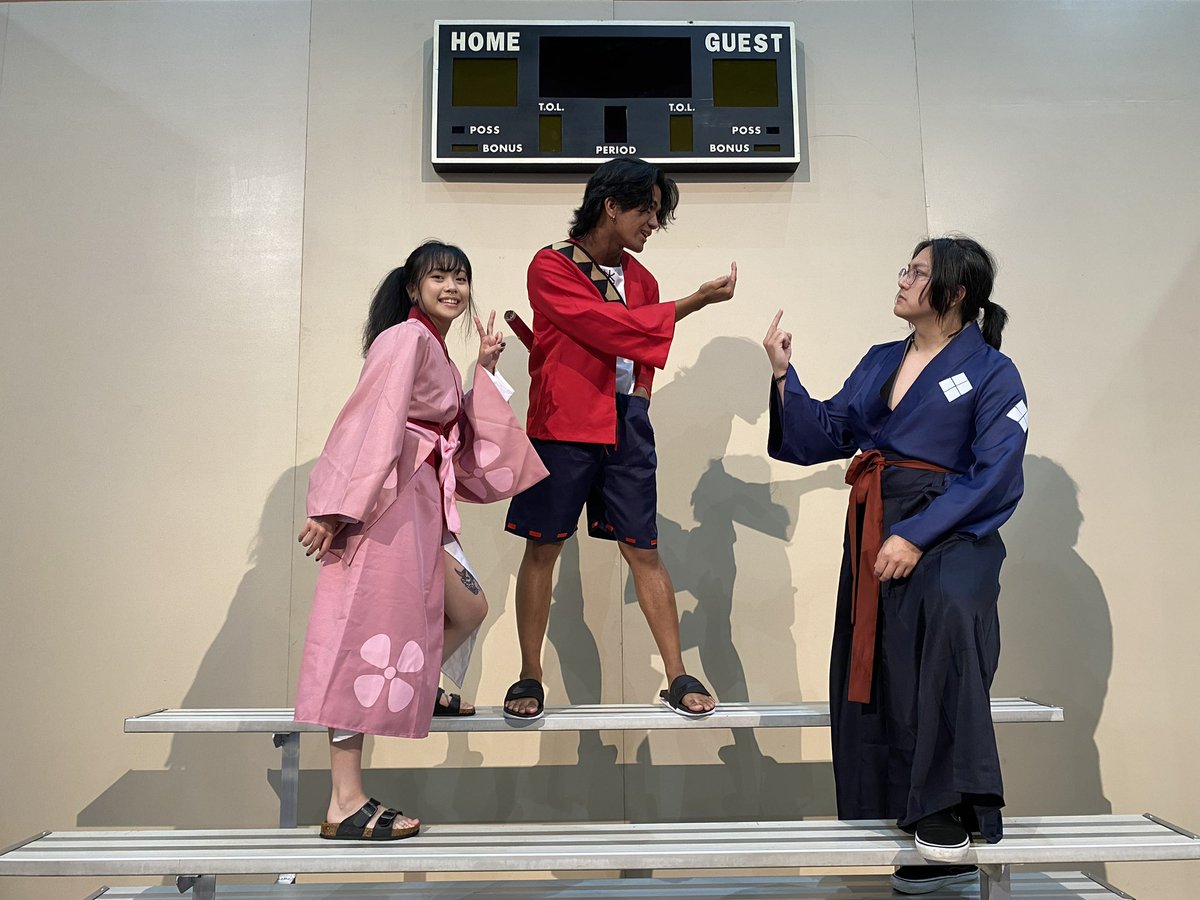 bananyuu's tweet photo. SAMURAI CHAMPLOO with @eroldstory as Mugen, me as Fuu, and @xDangoNA as Jin! Group cosplays are so fun to do!! 😊
#AX2023 #AXcosplay #SamuraiChamploo https://t.co/L5OntY8etN