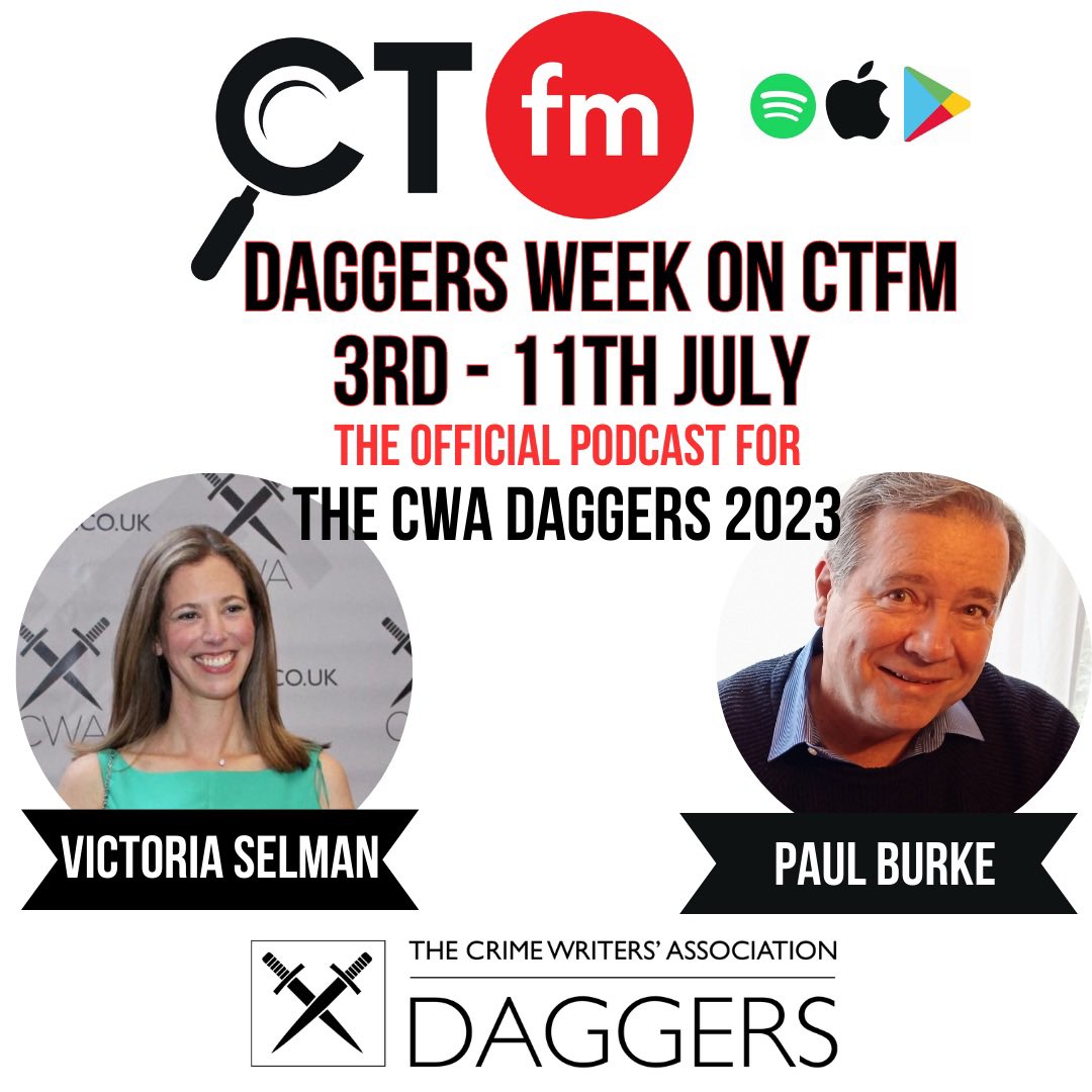 VictoriaSelman's tweet photo. Daggers Week on #CrimeTimeFM kicks off today with me interviewing #SteelDagger shortlistees @linwood_barclay #JohnBrownlow + @AvaGlassBooks 
🎙️https://t.co/0ZozyClWAO
(Full programme in thread)
- and of course on Thurs I’ll be MCing the Awards with @imranmahmood77 https://t.co/Ol8NcscBSk