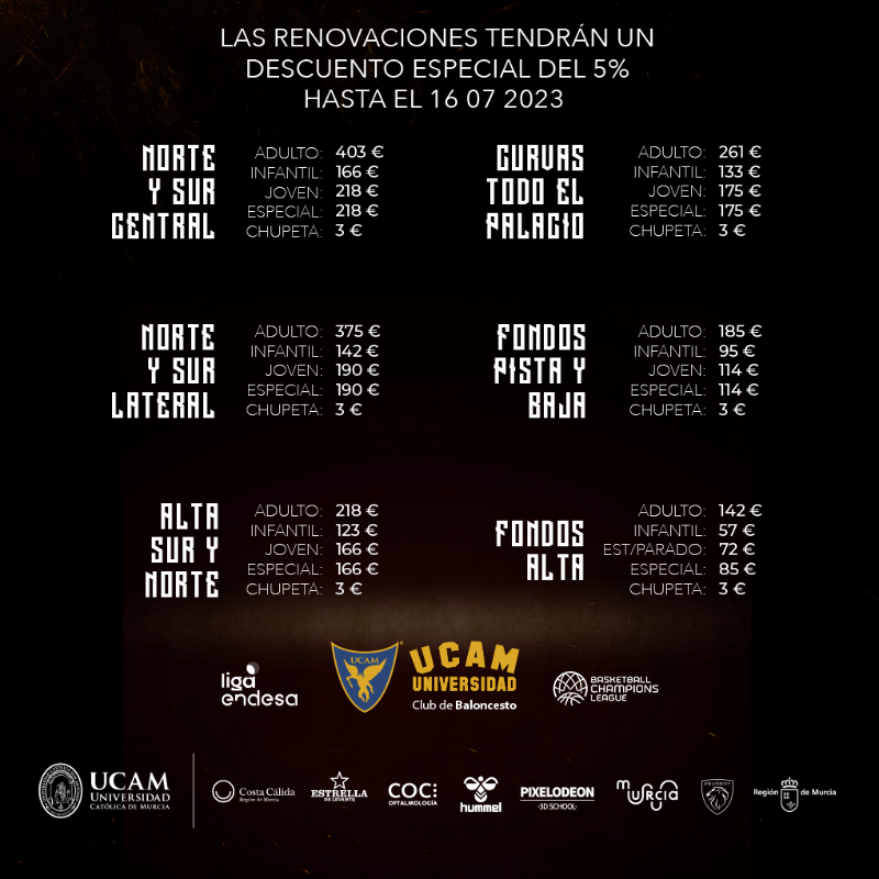 UCAMMurcia's tweet photo. 😎 SORTEO 😎

👀 ¿Quieres ganar una experiencia VIP para el primer partido de la temporada?

🔁 Dale RT a nuestra Campaña de Abonados

✍️ Menciona a una persona

🍀 ¡Buena suerte!

#TheLegacy