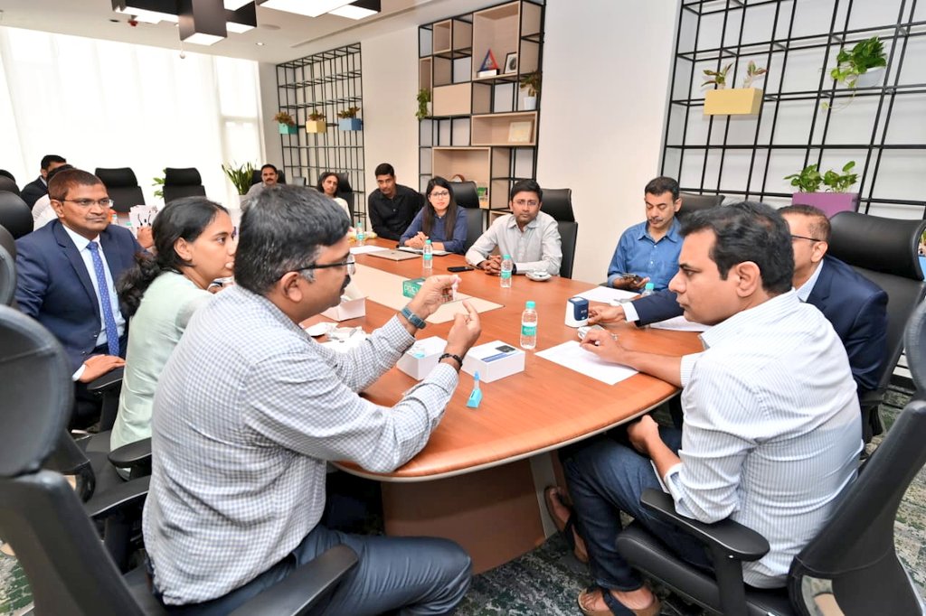 MinisterKTR's tweet photo. "I’m delighted to witness yet another milestone in the Medtech sector in Telangana with the launch of world class “Made in Telangana” devices by our homegrown companies - Huwel Lifesciences, EMPE Diagnostics and Blue Semi. It gives me immense pride in stating that many of these products are first in the world while the rest are first in the country. The launch of these innovative products is a testament to the vibrant Medtech ecosystem in the State”: Minister @KTRBRS.