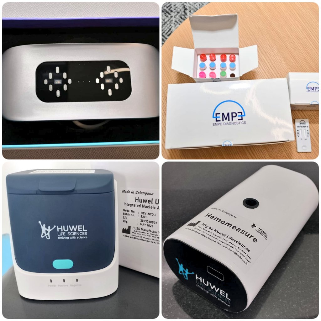 MinisterKTR's tweet photo. "I’m delighted to witness yet another milestone in the Medtech sector in Telangana with the launch of world class “Made in Telangana” devices by our homegrown companies - Huwel Lifesciences, EMPE Diagnostics and Blue Semi. It gives me immense pride in stating that many of these products are first in the world while the rest are first in the country. The launch of these innovative products is a testament to the vibrant Medtech ecosystem in the State”: Minister @KTRBRS.