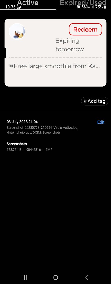 rogerlees1's tweet photo. @virginactiveSA I had a Free Large Smoothie Sprint Reward yesterday showing expires tomorrow. Today it is gone 🤯 https://t.co/9HEs1r6K7E