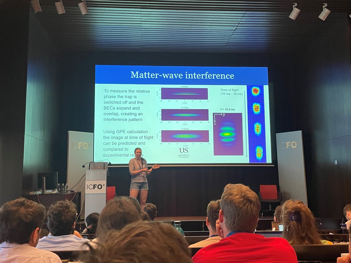 Our final year PhD researcher, Tasha Bierrum (<a href="/NBierrum/">Tash Bierrum</a>)  gave a talk at Young Atom Opticians (YAO) conference hosted at <a href="/ICFOnians/">ICFO</a> in Barcelona about her research on "radio-frequency dressing of Bose-Einstein condensates for investigating quantum phase". #YAO2023🧲🧲