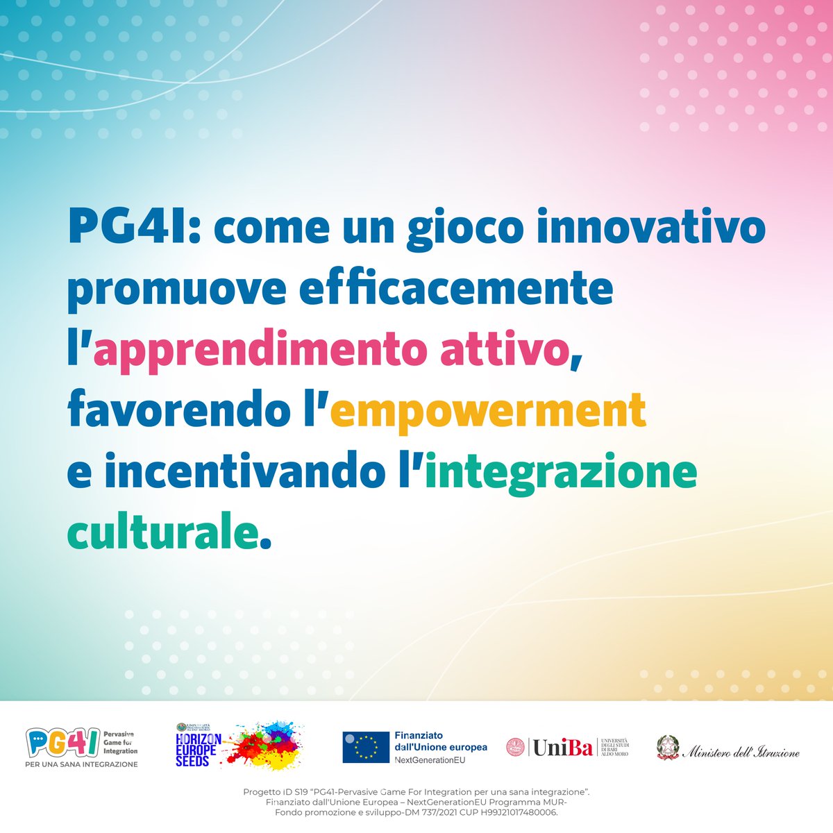 PG4Integration's tweet photo. PG4I favorisce l'acquisizione di conoscenze in modo dinamico, incoraggiando la partecipazione attiva e stimolando la curiosità. 
Questo approccio rivoluzionario, grazie all’uso dei pervasive games, crea un terreno fertile per l'integrazione culturale. 

#pg4i #integration https://t.co/u9pG9M4L4k