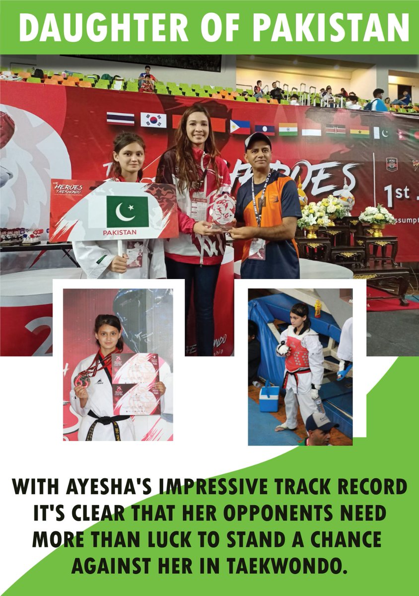KPFactCheck's tweet photo. Ayesha Ayaz, the embodiment of talent represented Swat with excellence at the 6th Heroes Taekwondo International Championship in Thailand. She claimed a glorious silver medal and 2 well-earned bronze medals putting us on the global Taekwondo map.
#DaughterOfPakistan
#supermoon https://t.co/dE8a61ACyR