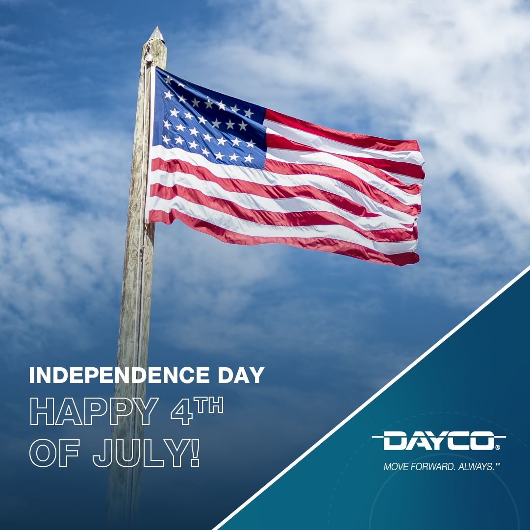 Dayco wishes the USA a wonderful Independence Day. May the country flourishes with a spirit of equality and a belief of togetherness and development. Happy Fourth of July!

#Dayco #MoveForwardAlways #greetings #USA #IndependenceDay #4thofjuly #july4th