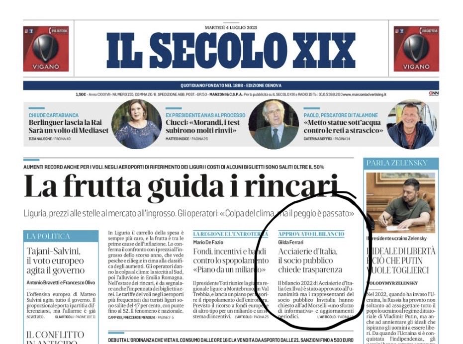 ⁦⁦@ilsecoloxix⁩ GildaFerrari72⁩ evidenzia la “contraddizione” di #Invitalia che denuncia poca trasparenza nella gestione #AcciaieriedItalia ma approva il bilancio. ⁦@RoccoPalombella⁩ ⁦@UilmNazionale⁩