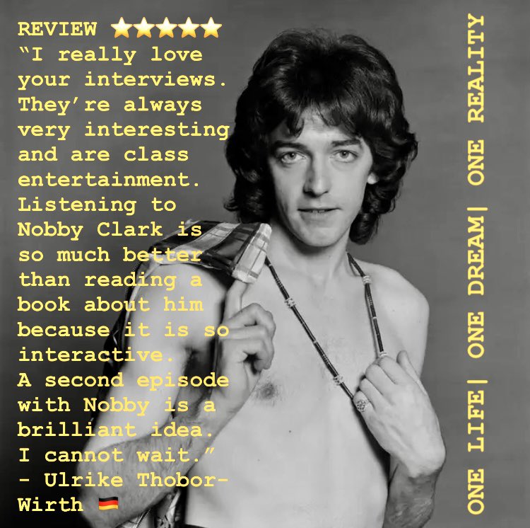 LiamRudden's tweet photo. Three ⭐️⭐️⭐️⭐️⭐️ reviews for #OneLifeOneDreamOneReality #1 Nobby Clark already. 🙏
Subscribe to listen at https://t.co/II2DyxVDvQ
#BayCityRollers https://t.co/DAVV6lRV1O