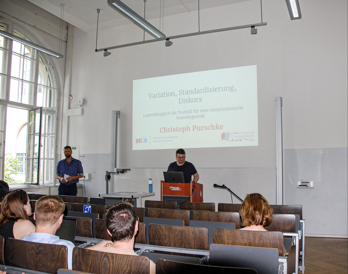 Vielen Dank an @questoph (Universität Luxemburg) für den spannenden Vortrag über die Mehrsprachigkeit in Luxemburg🇳🇱 und zur explorativen Datenverarbeitung in der Computerlinguistik.